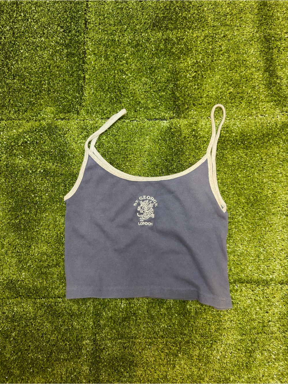 Brandy Melville Navy Blue Trim Crop Camisole